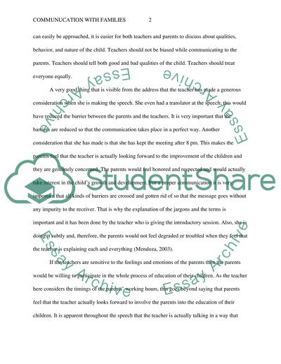 Communication with Families