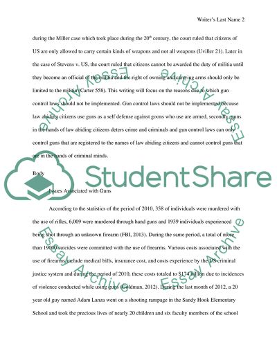 Issues Associated with Guns