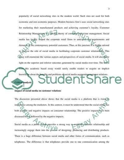 The role of social media in managing customer relationship