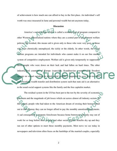 The Residual System in the US