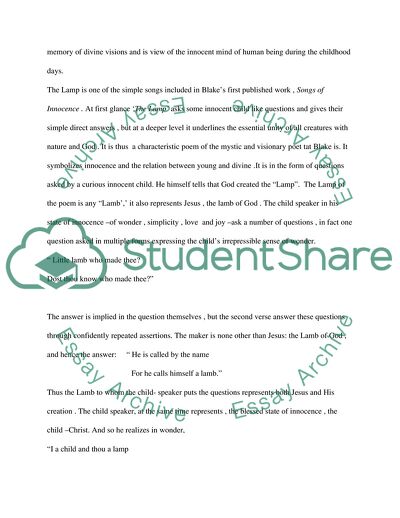 Comparison of The Lamb and The Tiger Poetries of William Blake