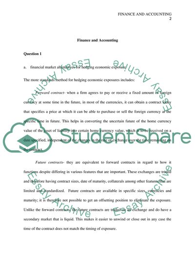Financial Market Alternatives for Hedging Economic Exposure