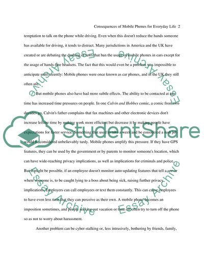 Analyse some of the consequences that mobile phones have for everyday life