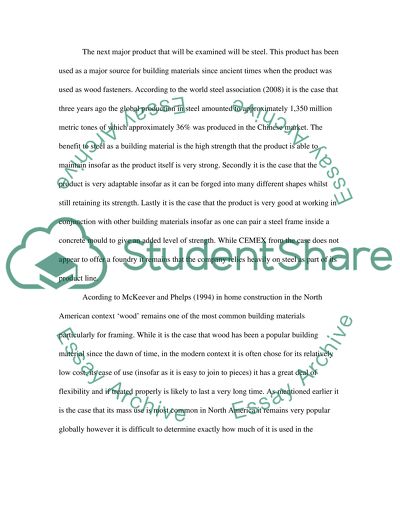 The International Market for Building Materials