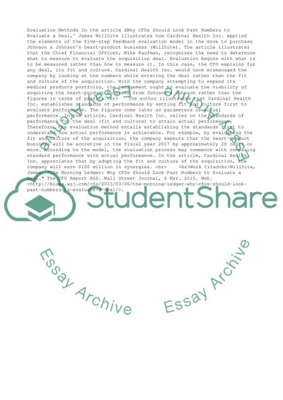 Article - Evaluation methods