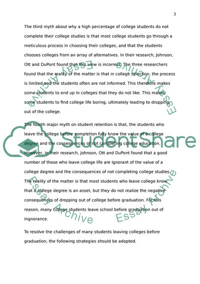 A Discussion on Myths and Realities Associated with Student Retention
