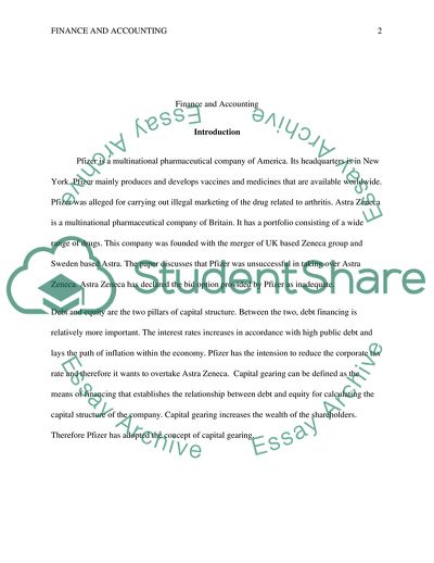 Pfizer Finance and Accounting