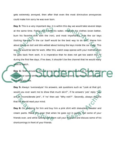 How to Annoy a Husband