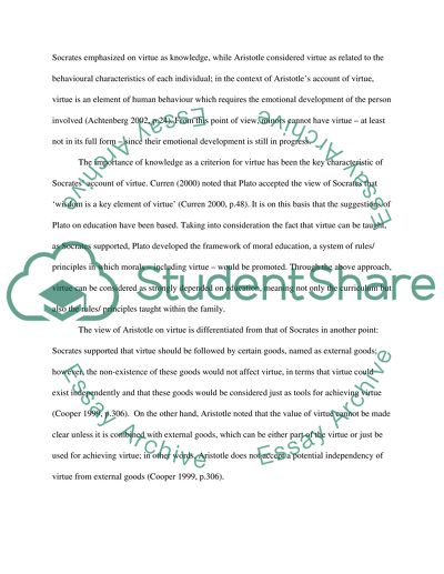 What Is the Main Difference between Aristotles Account of Virtue and Socrates Account of Virtue