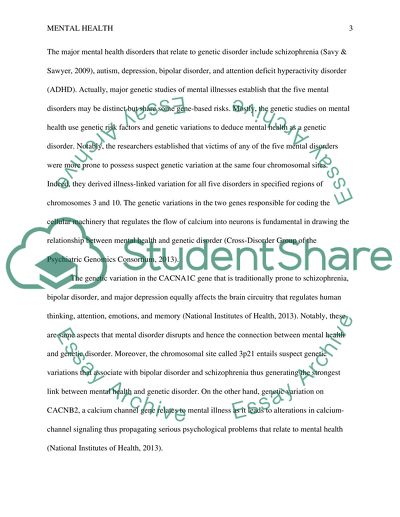 Mental Health as a Genetic Disorder