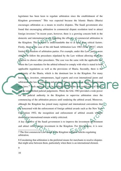 International Commercial Arbitration - Sharia, Saudi Arabia and English