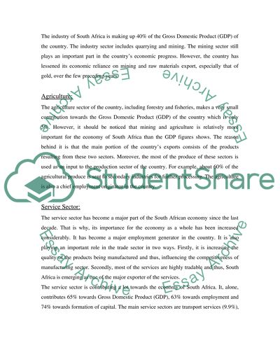 Economy and Infrastructure in South Africa