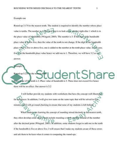 Describe how you would teach rounding with mixed decimals to the nearest tenth