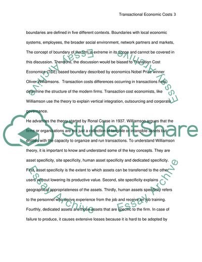 Williamsons Influence on Economic Theory