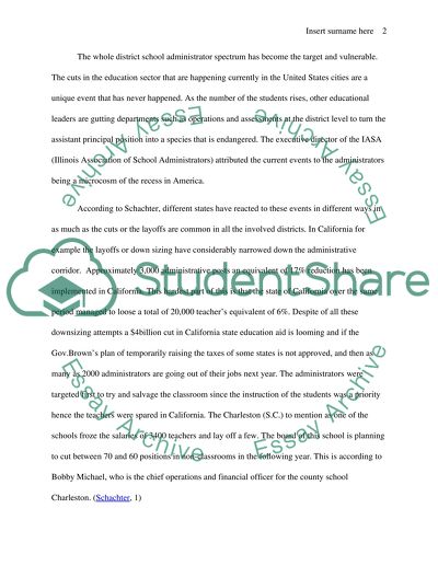 A Summary of District-Level Downsizing