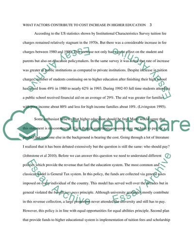 What Factors Contribute to Cost Increases in Higher Education