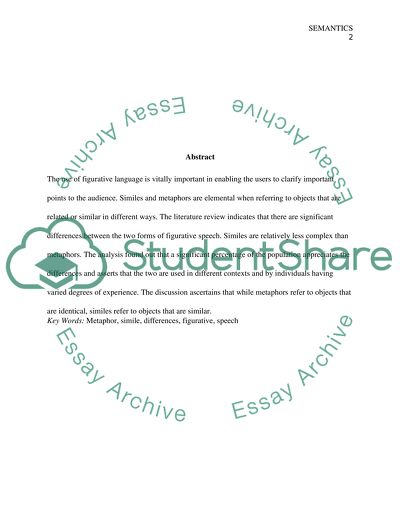 The use of figurative language