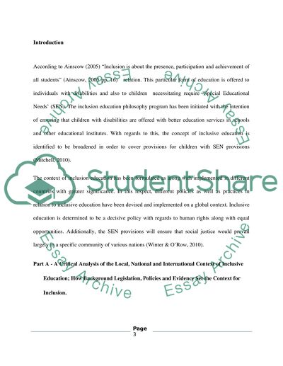 what is an inclusive education essay