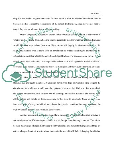 expository essay on home schooling