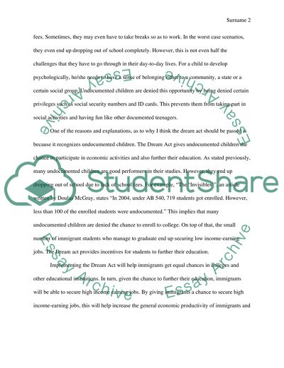 Should the DREAM Actor legislation like itbe passed