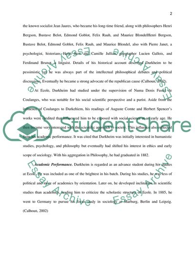 Emile Durkheim as a Sociologist