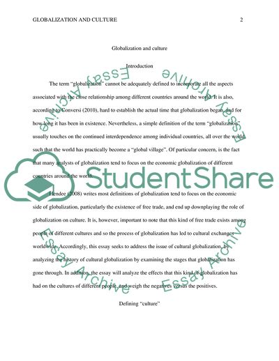 Globalization and Culture