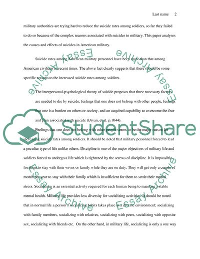 The Causes of Suicide in the Military