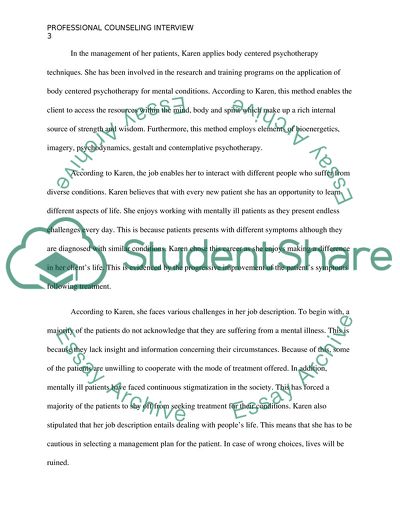 Professional Counselor Interview