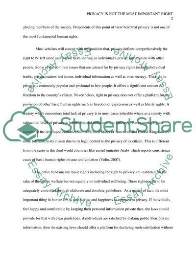 Privacy is not the most important right