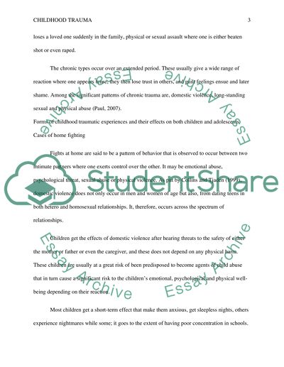 Childhood Trauma and Substance Abuse