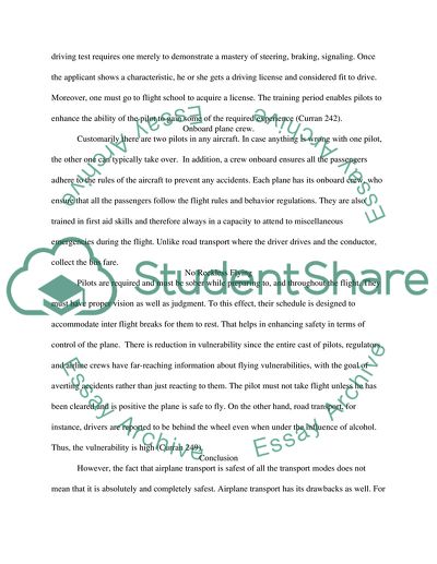 The Airplane is the Safest Transport