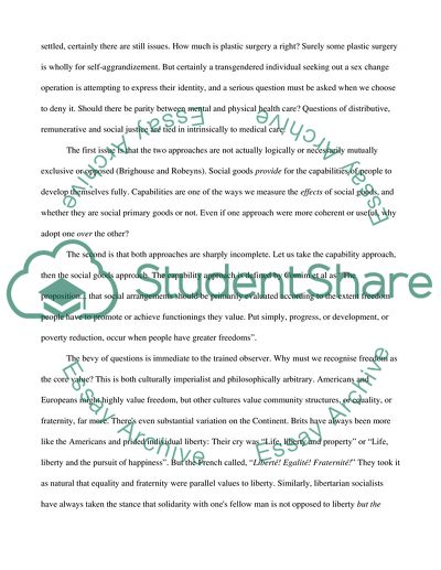 The Capabilities of Individuals and a Holistic Sensation of Health in Health Care