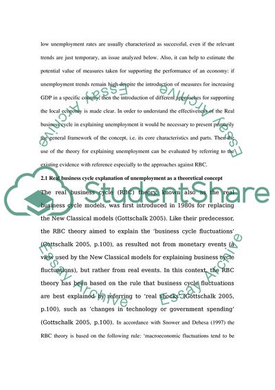 The Real Business Cycle Explanation of Unemployment