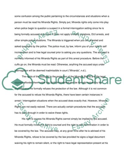 Miranda v. Arizona 384 U.S. 436 (1966)