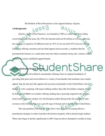 The Problem of Rival Promotions: Consumer Analysis in Gap Incorporated