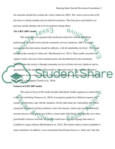 Suicide Prevention Consultation
