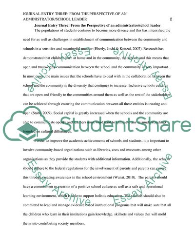 From the Perspective of a School Leader