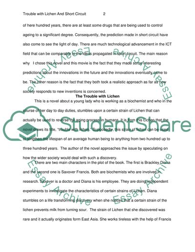 The trouble with Lichen. novel by John Wyndham and Short circuit movie review