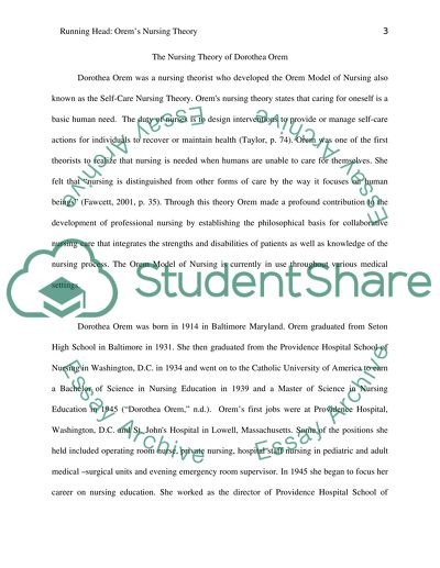 The Nursing Theory of Dorothea Orem