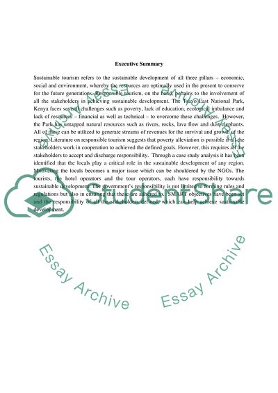 Impact of Tourism in the Tsavo Region