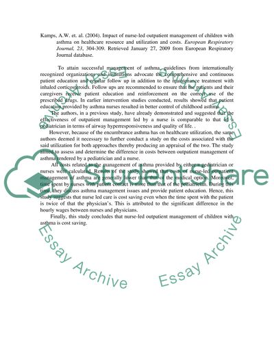 Analysis of Study about Nurse-Led Outpatient Management of Children with Asthma