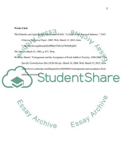 Carrageenan in the American Diet