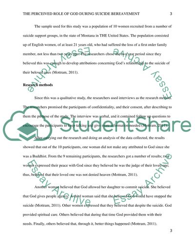 The Perceived Role of God During Suicide Bereavement