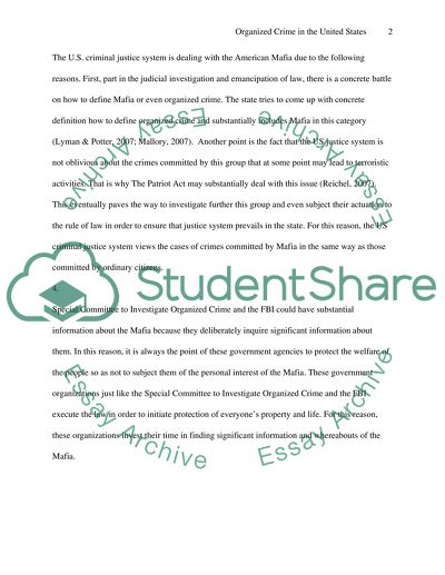 Organized Crime in the United States