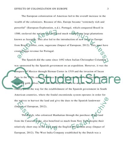 Effects of European Colonization of the Americas