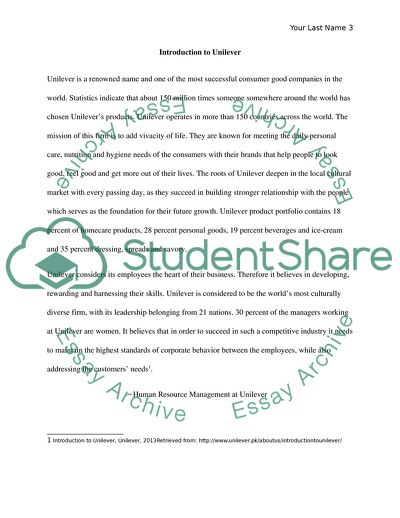 Human Resource Economics in Unilever Company