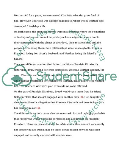 Pain and Suffering in Freuds Fraulein Elisabeth Von R and Goethes the Sorrows of Young Werther