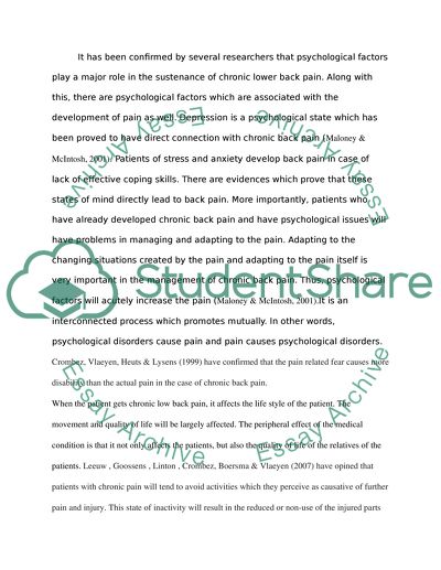 Chronic Lower Back Pain in Adults