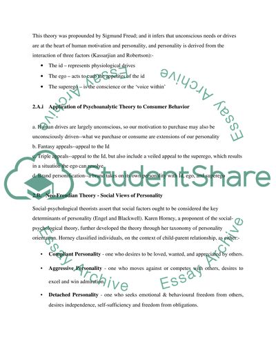 Consumer Personality Theories