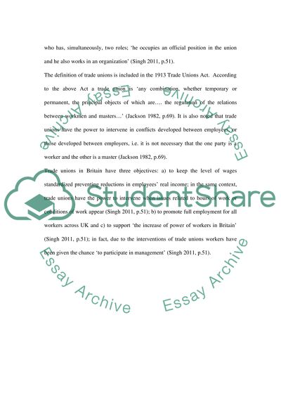 The Current Roles of the Trade Union in the UK